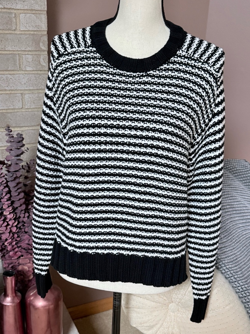 PISTOLA Sylvie Cotton Sweater - Noir & White
